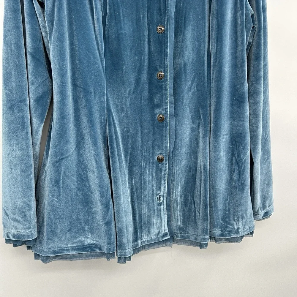Logo Lavish Lori Goldstein Velvet Button Down Top Small Whimsigoth Boho Romantic